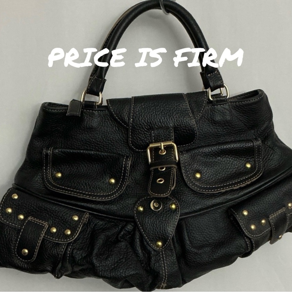 Y2K Maxx New York Black Leather Bag with Leopard Lining